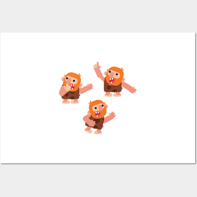 Vector Caveman Character Illustration Wall Art by Dmytro